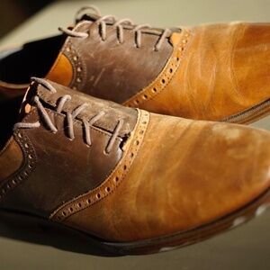 Cole Haan Men's Size 9M Brn/Tan Air Colton Saddle Oxford Dress Shoe